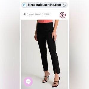 Joseph Ribkoff Black Pants with Rhinestone Accents
